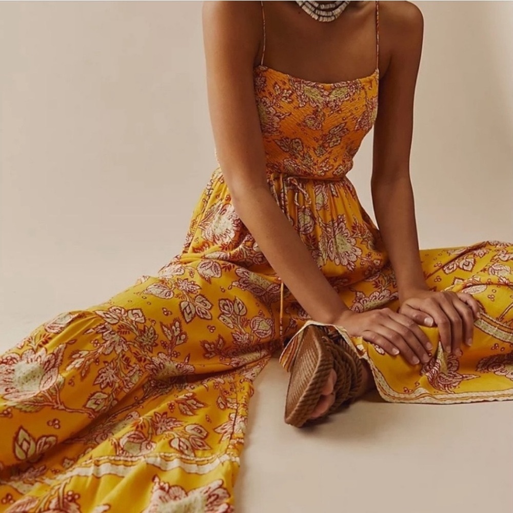 Free People Marigold Print Jumpsuit